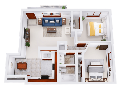 a floor plan of a two bedroom apartment